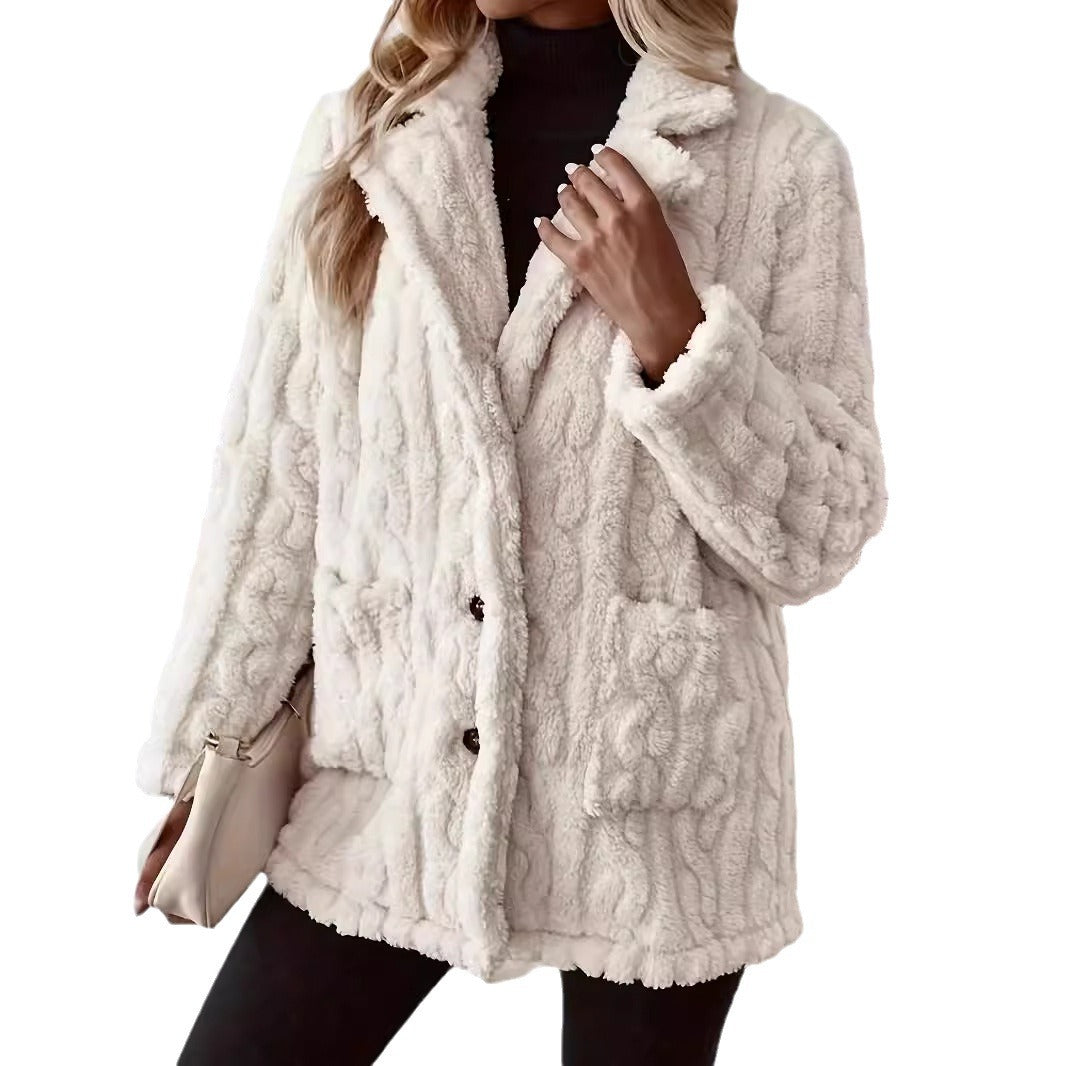 Damen kuschelige Teddyjacke Drune