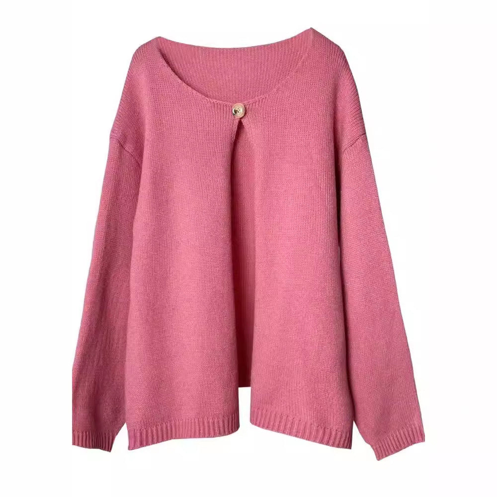 Damen Oversized Strickjacke mit sanften Texturen und offenen Fronten Drune