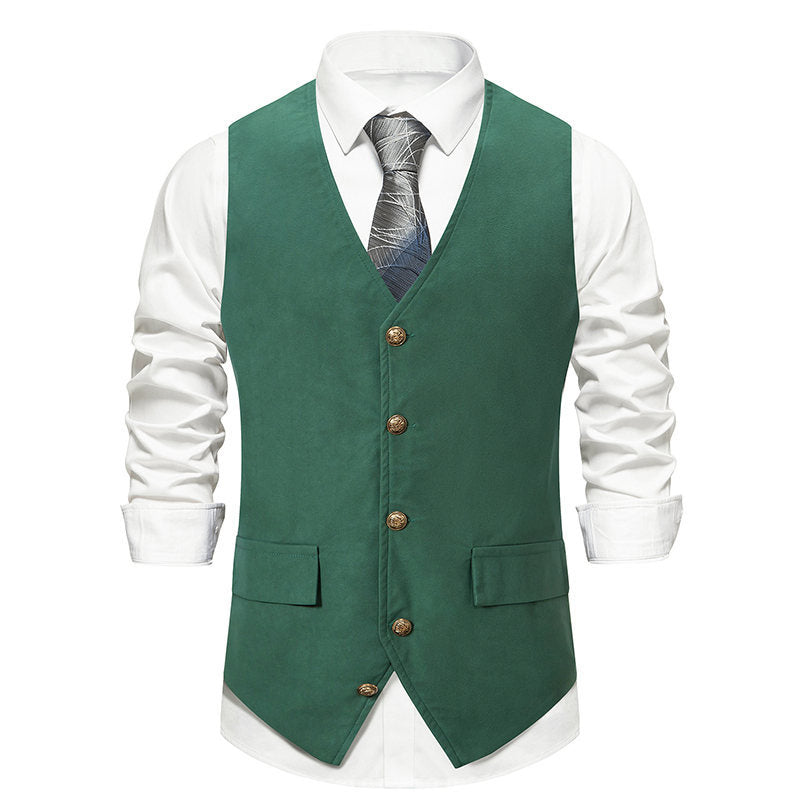 Herren Eleganter Maßgeschneiderter Anzug Weste Drune