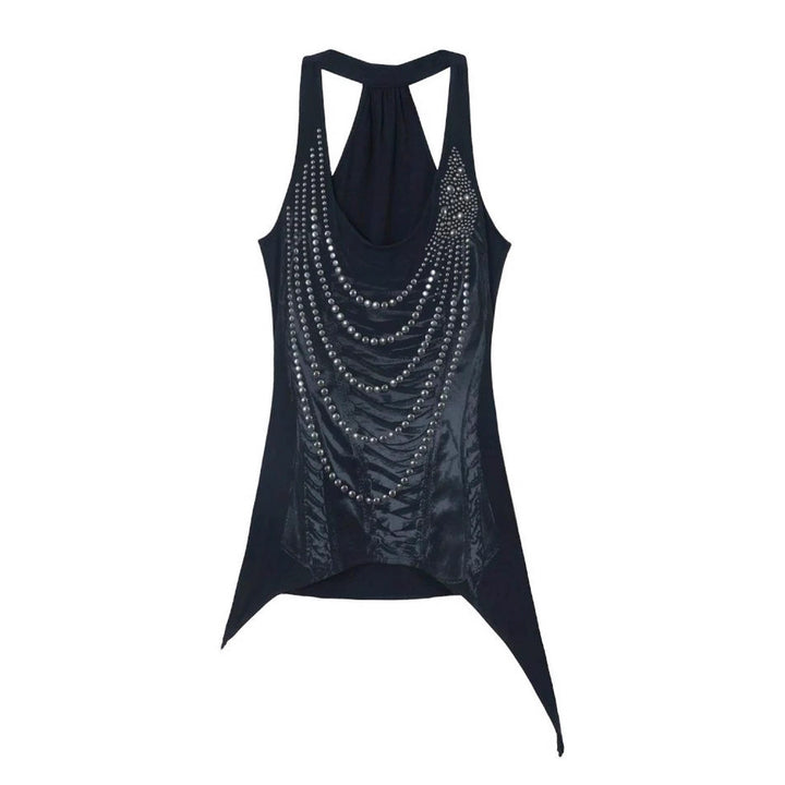 Damen Glitzerndes Tanktop mit asymmetrischem Schnitt Drune