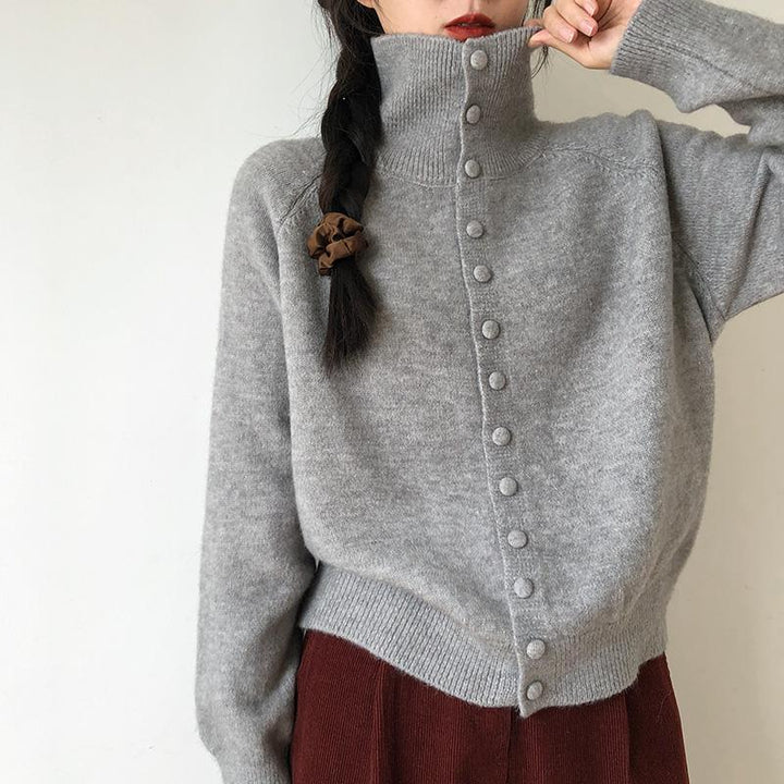 Damen modischer Cardigan mit Knopfdetails Drune