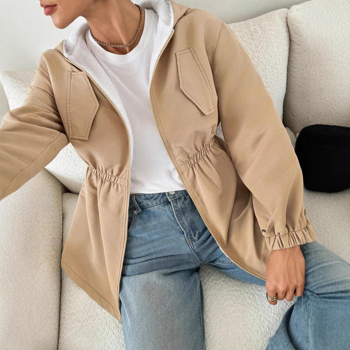 Damen Freizeitjacke mit verstellbarem Bund und Kapuze Drune