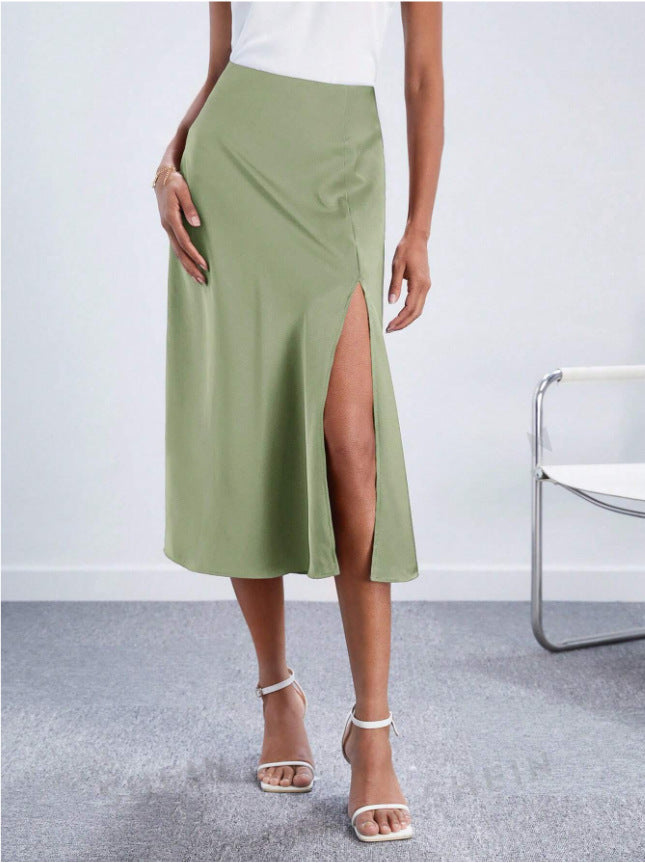 Damen Midikleid mit hohem Schlitz Drune