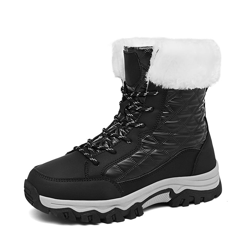 Damen Gefütterte Winterstiefel mit rutschfester Sohle und isolierendem Kunstfell Drune