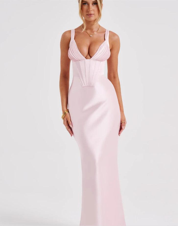 Damen Abendkleid mit Korsett-Oberteil und schimmerendem Finish Drune