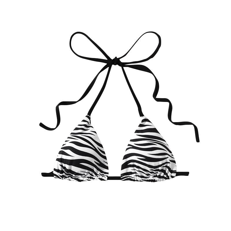 Damen Triangel-Bikini mit modischem Zebra-Muster und verstellbaren Trägern Drune