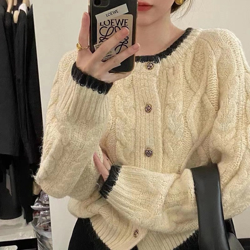 Damen Grobstrick Cardigan mit elegantem Zopfmuster Drune