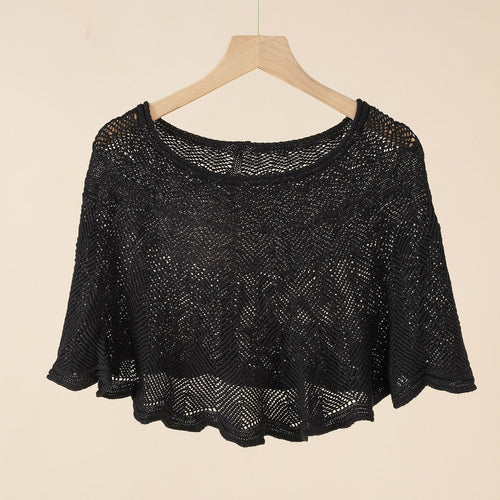Damen luftiger Strickponcho im modernen Design Drune