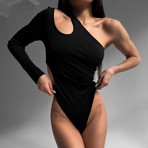 Damen Off-Shoulder Bodysuit mit asymmetrischem Schnitt Drune