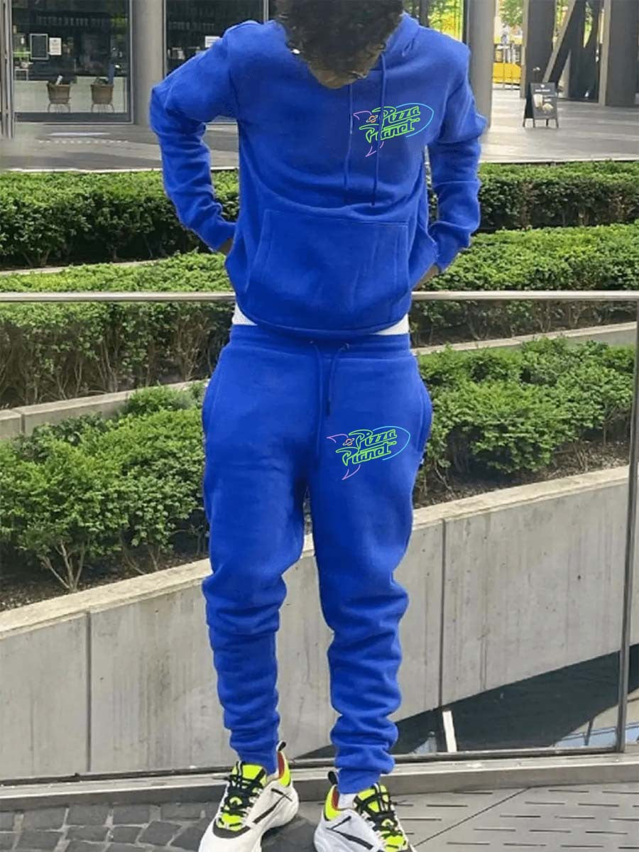Herren Hoodie und Jogginghose Set mit modernem, stilvollem Grafikdesign Drune