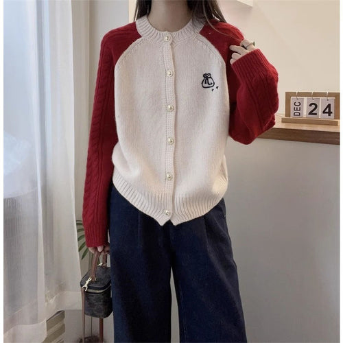 Damen Strickjacke mit dekorativen Zopfmustern Drune