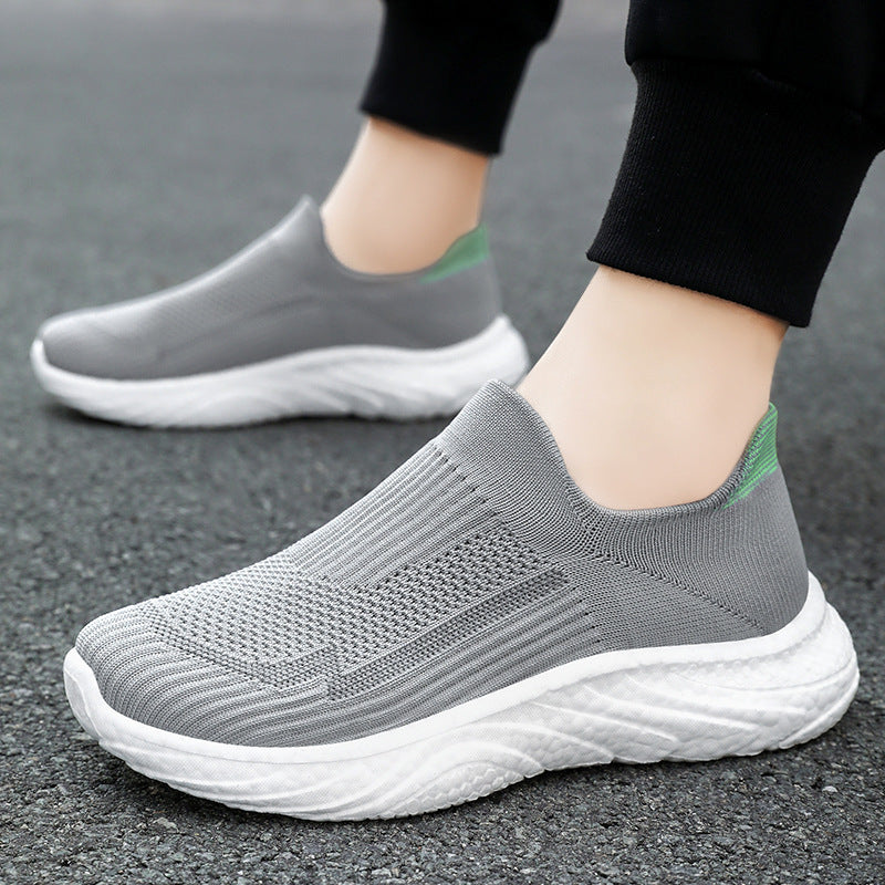 Damen nan nahtloser Strick-Slip-On Komfort-Laufschuh mit sockenähnlichem Schaft und gedämpfter Wellen-EVA-Sohle Drune