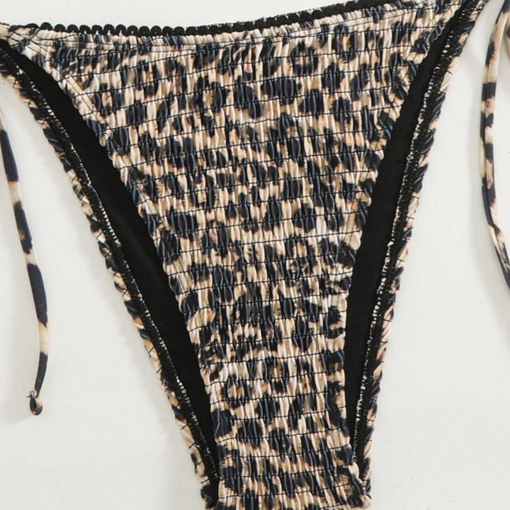 Damen Triangel-Bikini mit modischem Leopardenmuster und seitlichen Bindebändern Drune