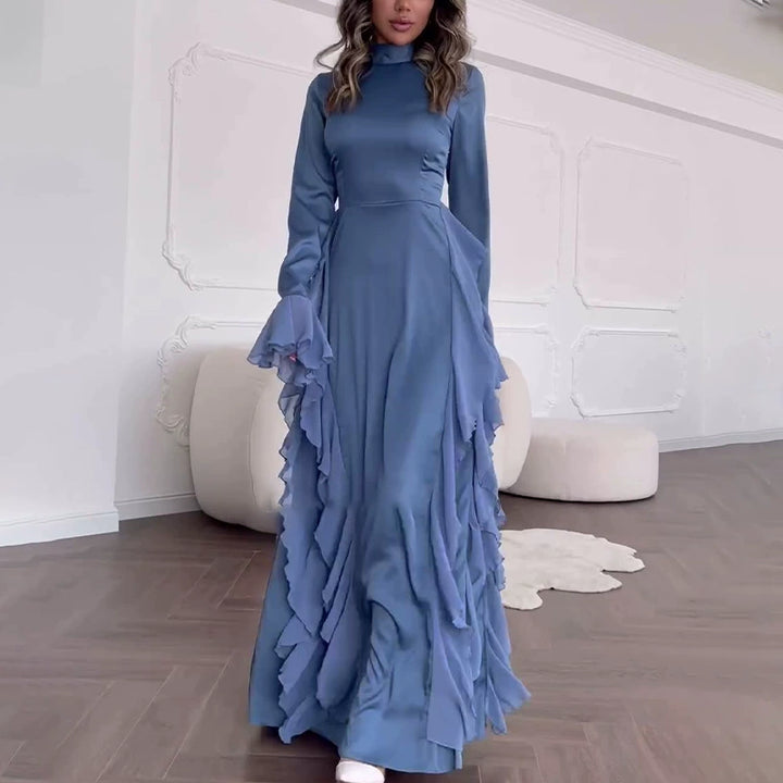 Drune | Langärmliges Rüsch-Maxikleid