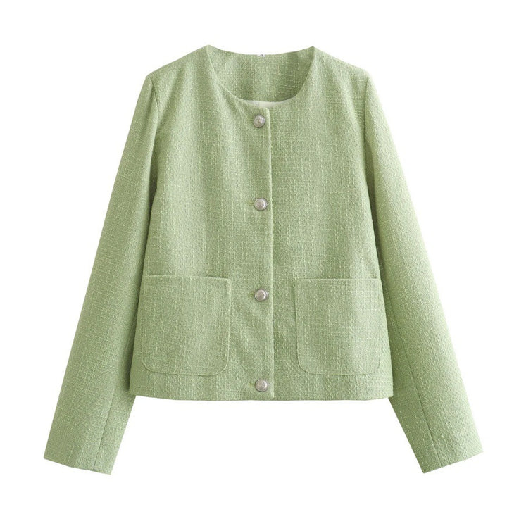 Damen Casual Jacke mit strukturiertem Gewebe und praktischen Taschen Drune