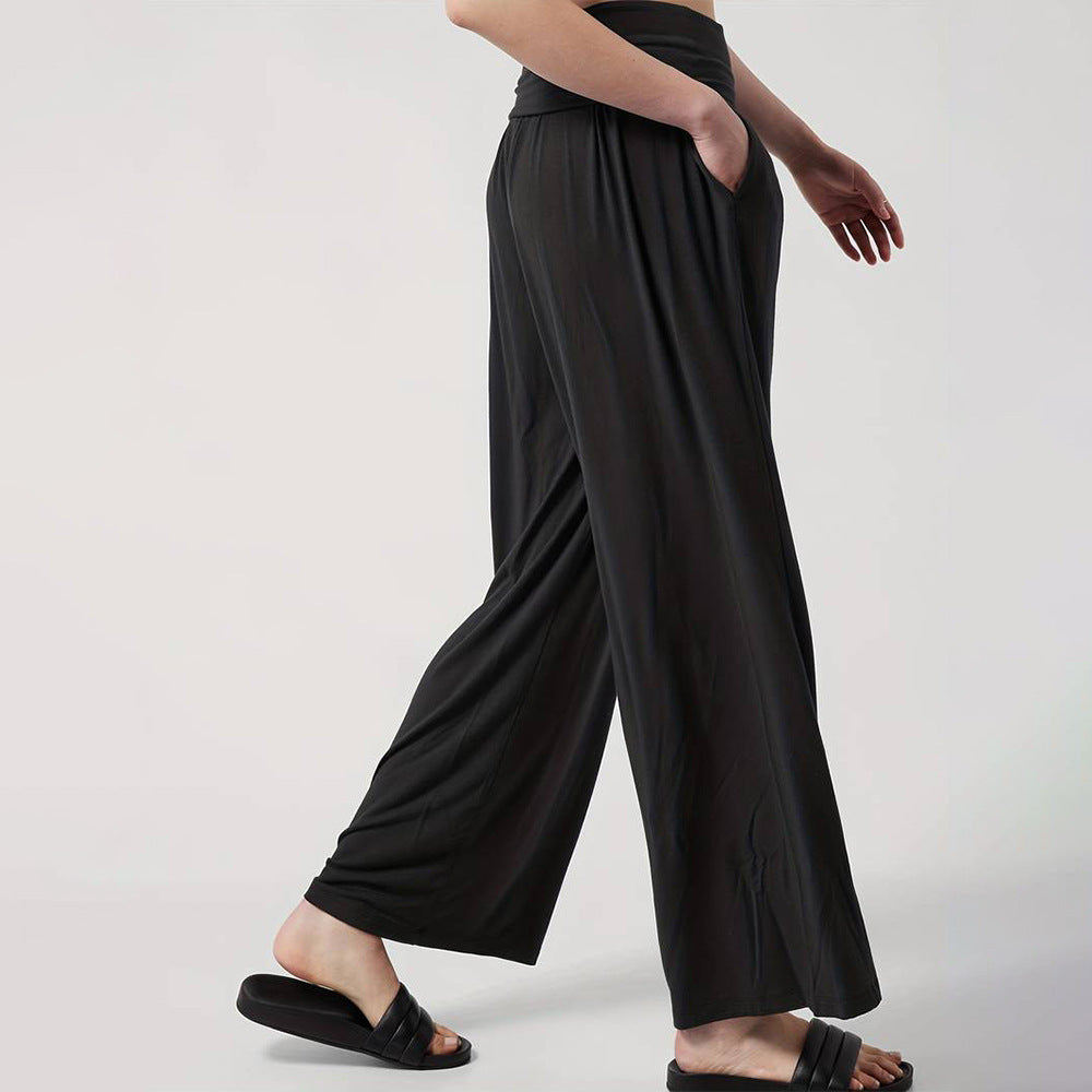 Damen weite Jersey-Hose mit elastischem Bund und hochtailliertem Design Drune