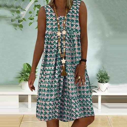 Damen Freizeitkleid mit fließendem Schnitt und verspieltem Muster Drune