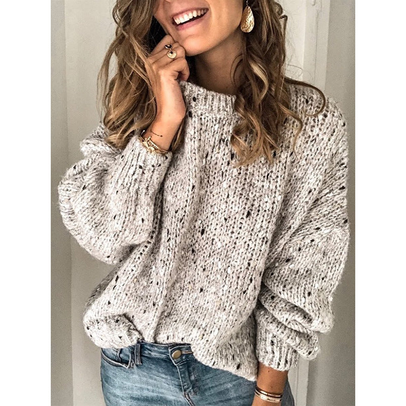 Damen Übergroßer Strickpullover mit lässigem Schnitt und dekorativen Details Drune