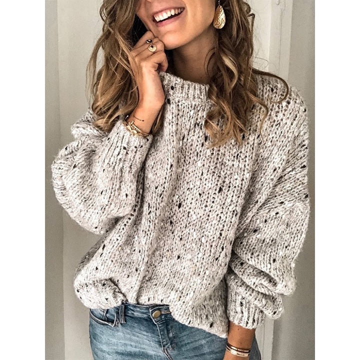 Damen Übergroßer Strickpullover mit lässigem Schnitt und dekorativen Details Drune