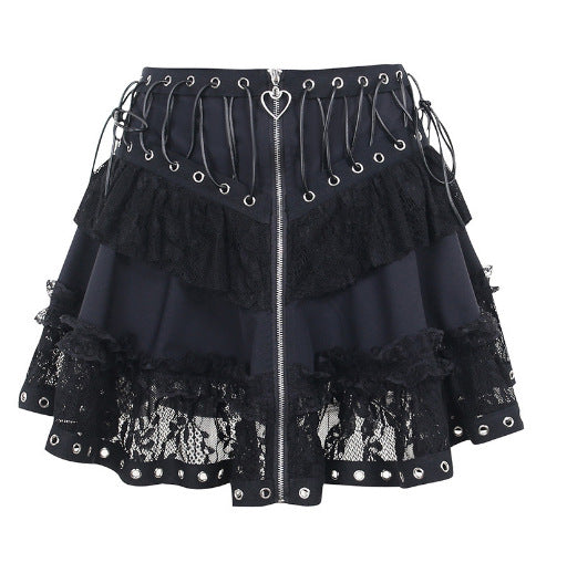 Damen Nachthemd mit zarter Spitze und floralem Design Drune