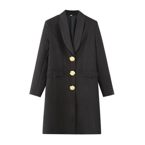 Damen elegante Blazerjacke mit dekorativen Knöpfen Drune