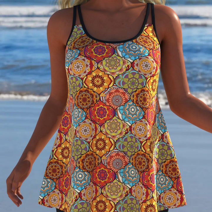 Damen Schwimmanzug mit modischem A-Linien-Schnitt und floralem Design Drune