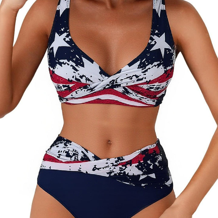 Damen Sportliches Bikini-Set mit hochgeschnittenem Bund Drune