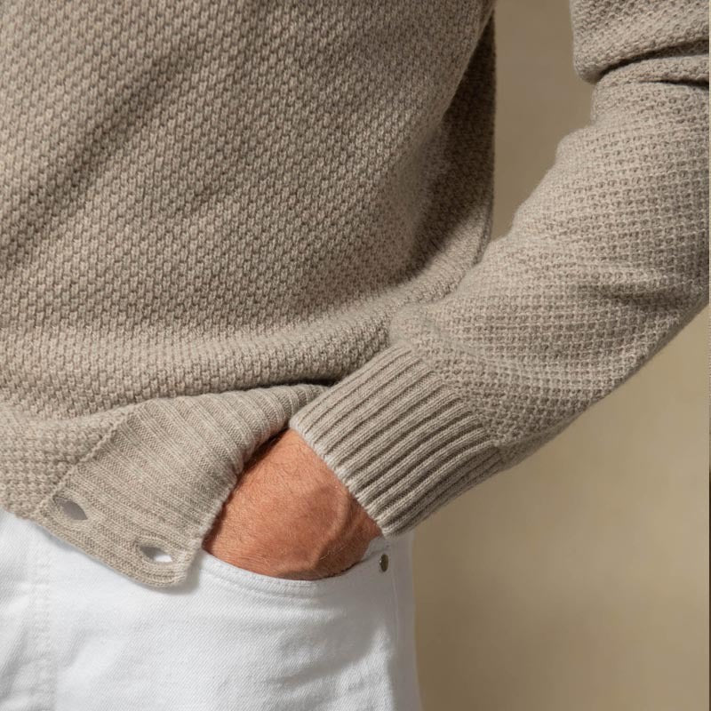 Herren Strickjacke mit strukturiertem Muster und klassischer Knopfleiste Drune