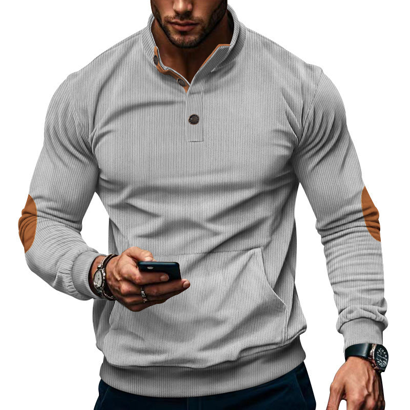 Herren Sportlicher Pullover mit praktischem Knopfverschluss und komfortablem Schnitt Drune