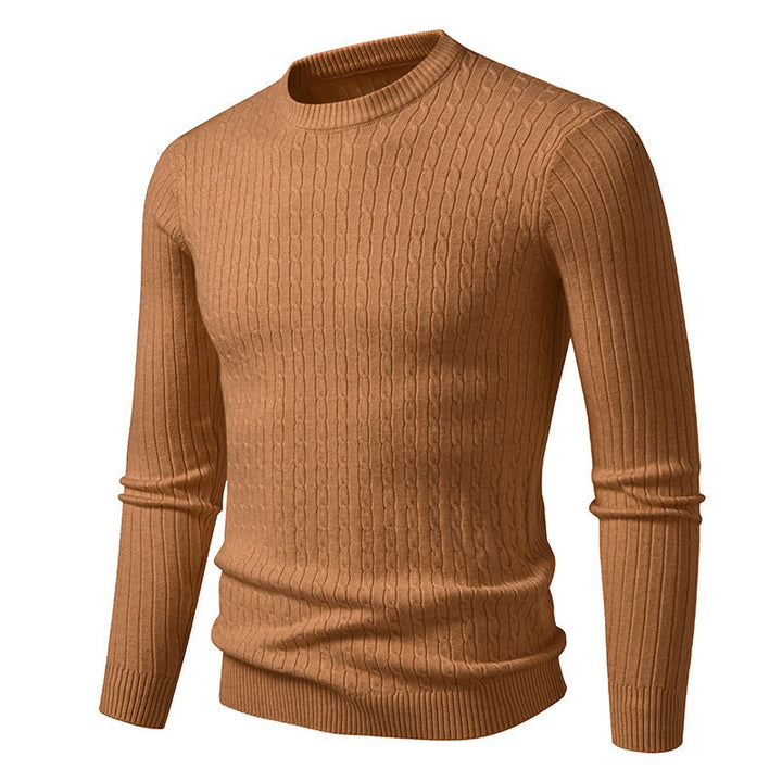 Herren modischer Strickpullover mit feinem Zopfmuster Drune