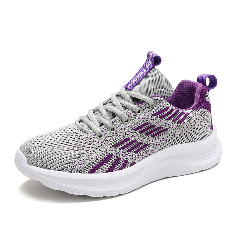 Damen nan ultraleichter Strick-Freizeitsneaker mit ergonomischer Dämpfungskernsohle und Zuglasche Drune