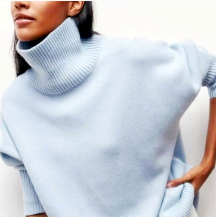 Damen Modischer Rollkragenpullover aus weichem Material Drune