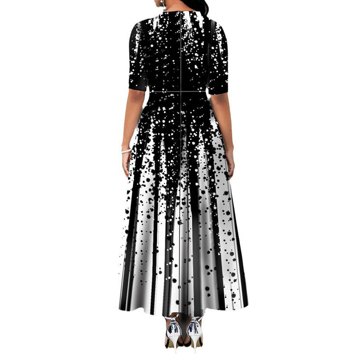 Damen Elegantes Maxikleid mit auffälligem Muster und praktischen Taschen Drune