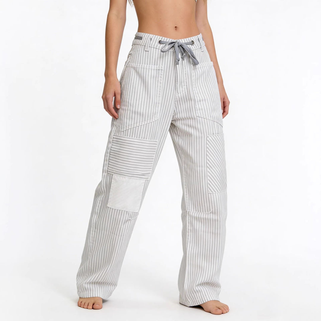 Damen weite Cargo-Hose mit praktischen Taschen und einzigartigem Design Drune