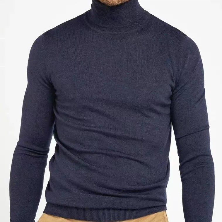 Drune | Rollkragenpullover Slim Fit Weiche Atmungsaktive Baumwollmischung Gerippte Kanten