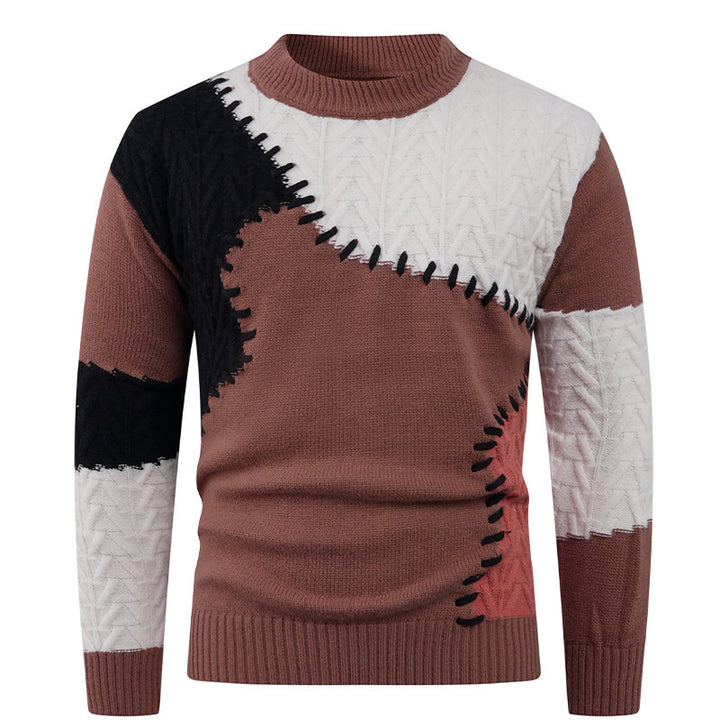 Herren modischer Pullover mit einzigartigem Patchwork-Design Drune