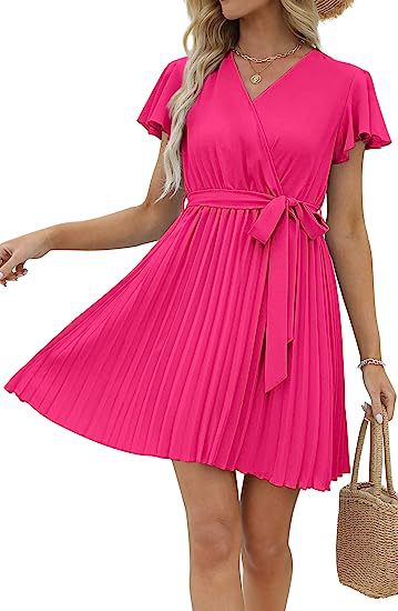 Damen Wickelkleid mit plissierten Details Drune