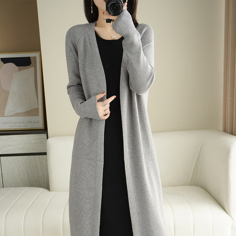 Damen lässiger Strickcardigan mit offenen Maschen und lässigem Schnitt Drune