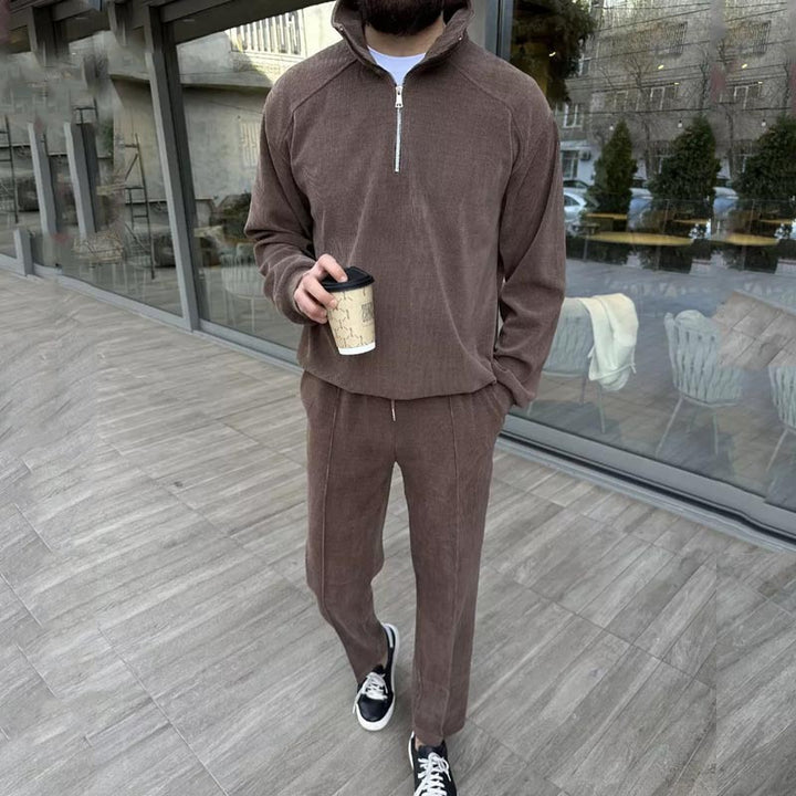 Herren Lounge-Set bestehend aus hochwertigem Pullover mit Reißverschluss und bequemen Jogginghosen Drune