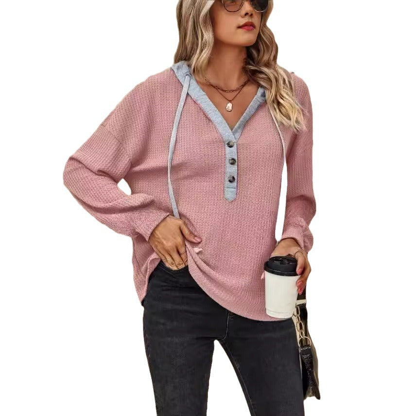 Damen Oversized Pullover mit Knopfleiste Drune
