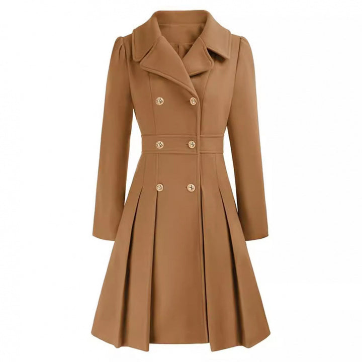 Damen Eleganter Trenchcoat mit tailliertem Schnitt und Plissee-Detail Drune