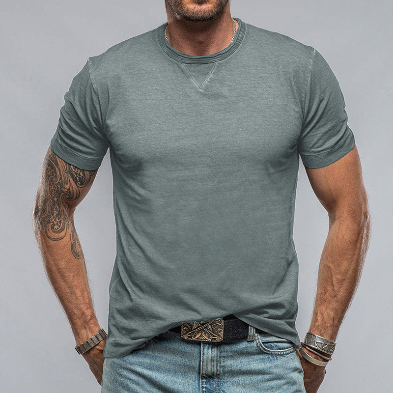 Herren Rundhals T-Shirt aus weichem Baumwollgemisch mit lässigem Schnitt Drune
