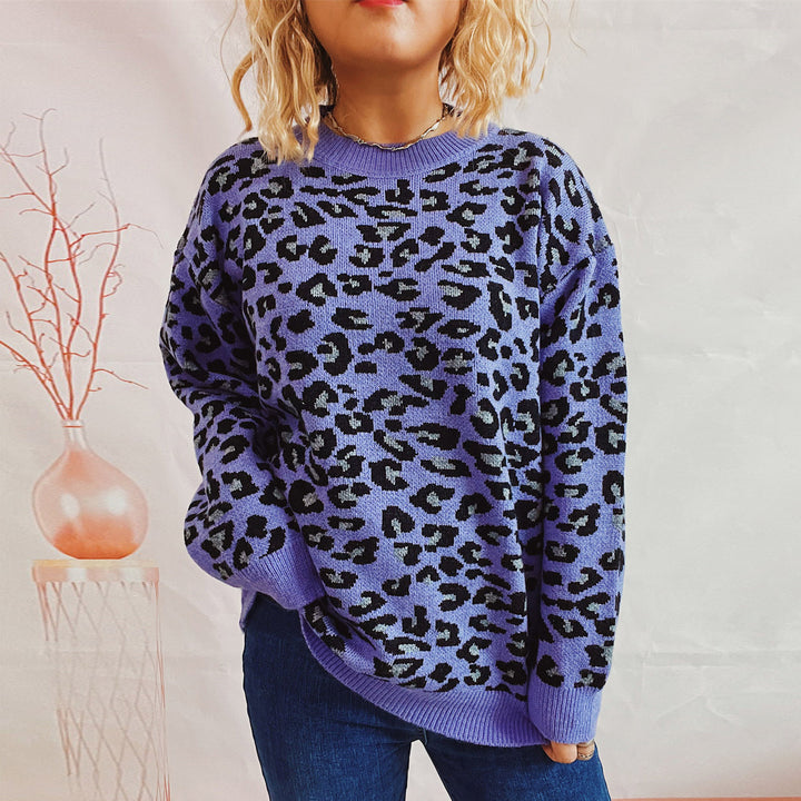 Damen legerer Pullover mit tierischem Muster Drune