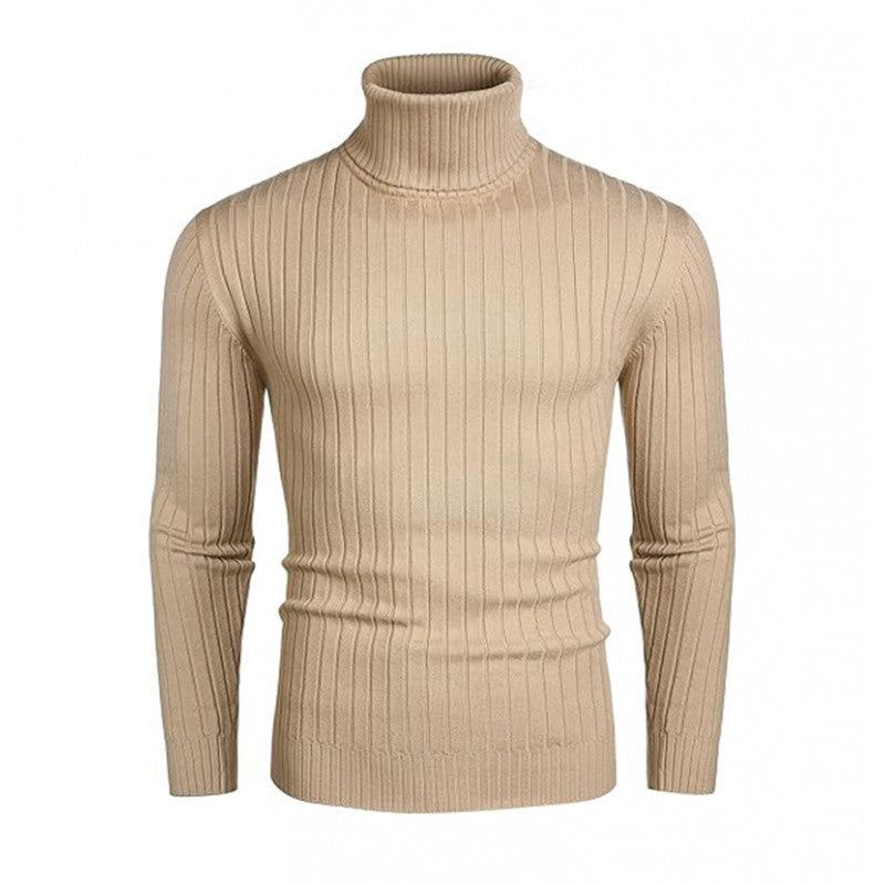 Herren nan gerippter Feinstrick-Rollkragenpullover Slim Fit Drune