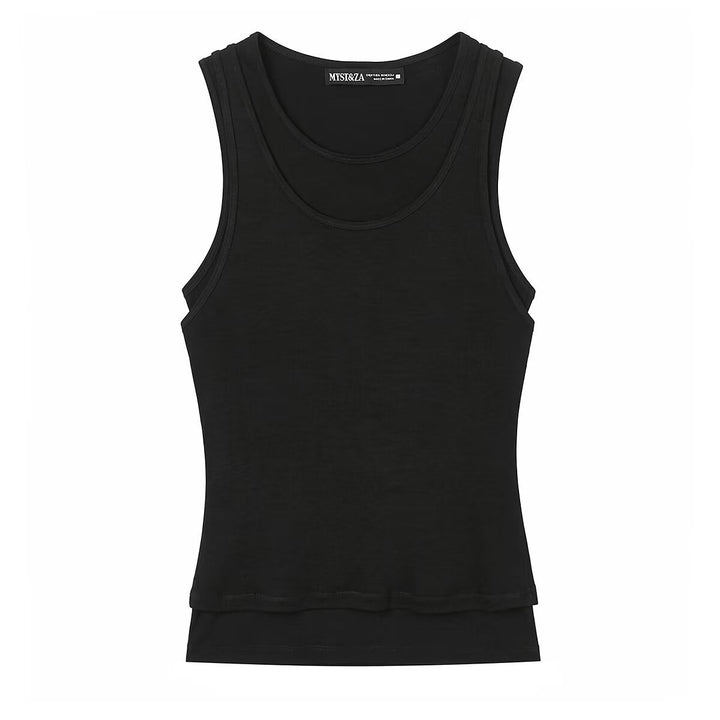 Damen ärmelloses Tanktop aus hochwertigem Stretch-Material mit figurbetontem Schnitt Drune