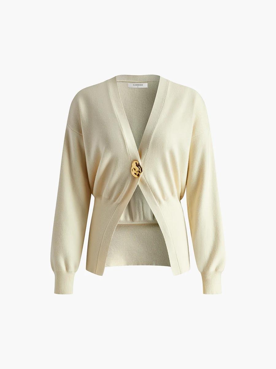 Damen modische Strickjacke mit elegantem Verschluss Drune