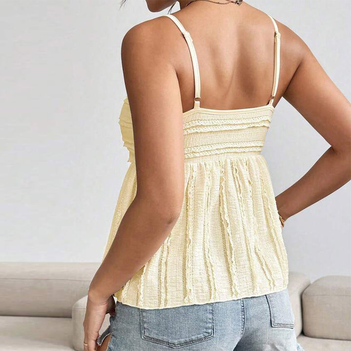 Damen luftiges Wickeloberteil mit raffiniertem Rüschendesign Drune
