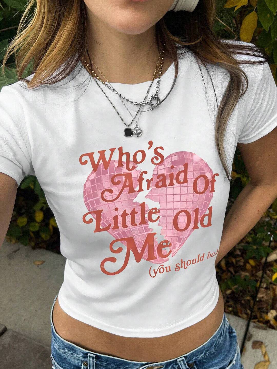 Damen Crop Top mit 90er Jahre Aufdruck Drune