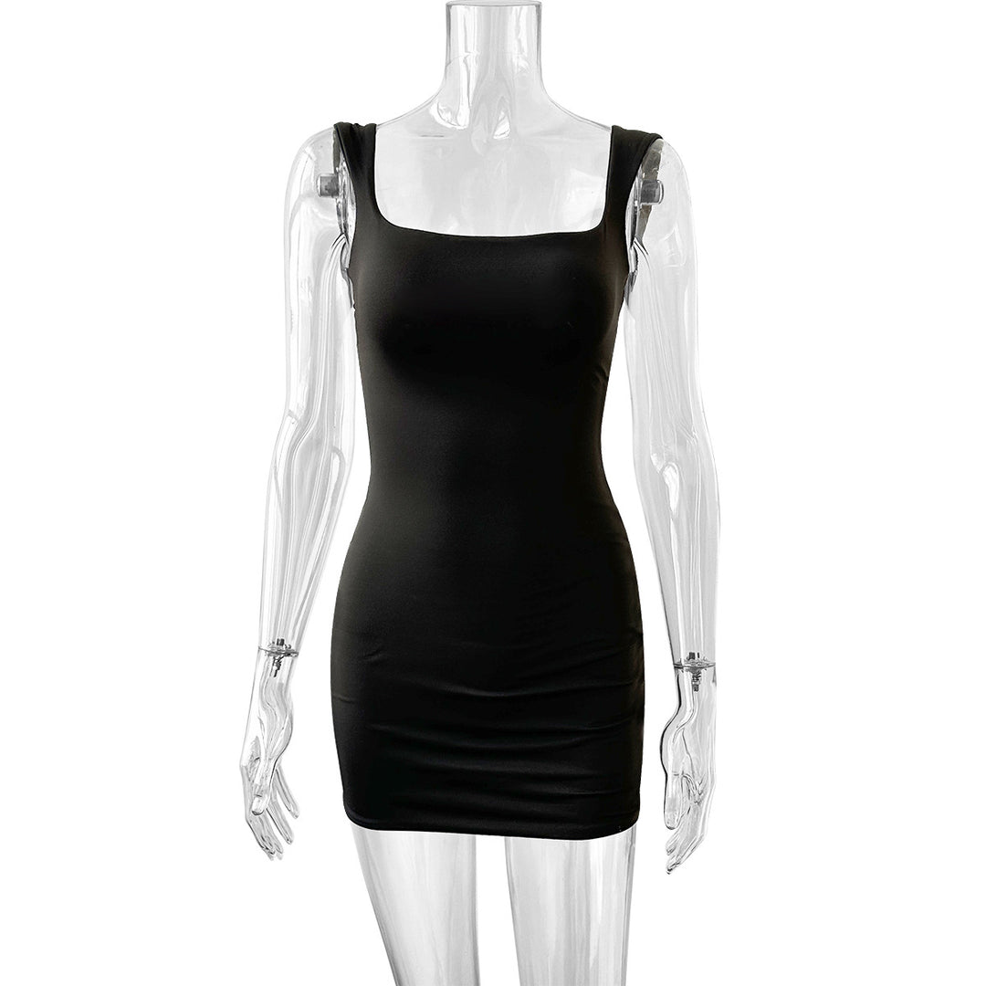 Damen figurbetontes Minikleid mit quadratischem Ausschnitt Drune
