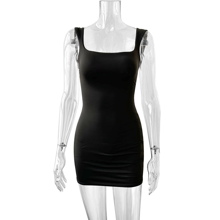 Damen figurbetontes Minikleid mit quadratischem Ausschnitt Drune